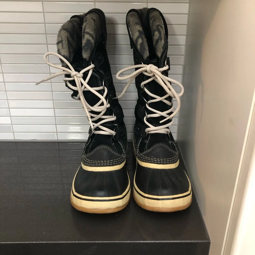 Sorel Women's Joan of Arctic Knit II black suede Waterproof Winter Boots: Size 7 - Picture 3 of 11